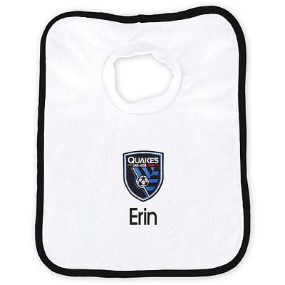 Infant White San Jose Earthquakes Personalized Bib