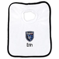 Infant White San Jose Earthquakes Personalized Bib