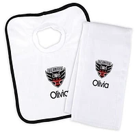 Infant White D.C. United Personalized Bib and Burp Cloth Set