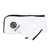 Infant White Philadelphia Union Personalized Hooded Towel & Mitt Set