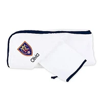 Infant White Real Salt Lake Personalized Hooded Towel & Mitt Set