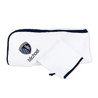 Infant White Sporting Kansas City Personalized Hooded Towel & Mitt Set