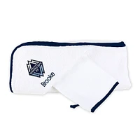 Infant White Vancouver Whitecaps FC Personalized Hooded Towel & Mitt Set