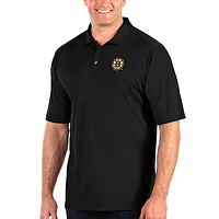 Men's Antigua Black Boston Bruins Big & Tall Tribute Polo