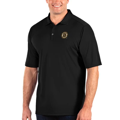 Men's Antigua Black Boston Bruins Big & Tall Tribute Polo