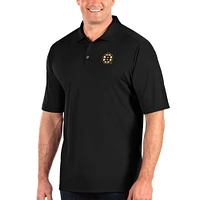 Men's Antigua Black Boston Bruins Big & Tall Tribute Polo