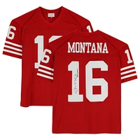 Joe Montana San Francisco 49ers Autographed Mitchell & Ness 1990 Throwback Scarlett Replica Jersey with "HOF 2000" Inscription