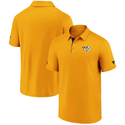 Men's Fanatics Gold Nashville Predators Authentic Pro Locker Room Polo