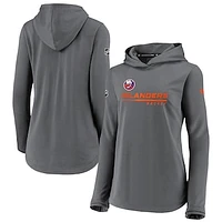 Women's Fanatics Gray New York Islanders Authentic Pro Pullover Hoodie