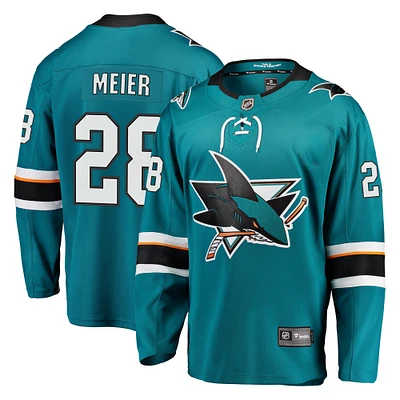 Men's Fanatics Timo Meier Teal San Jose Sharks Home Premier Breakaway Player Jersey