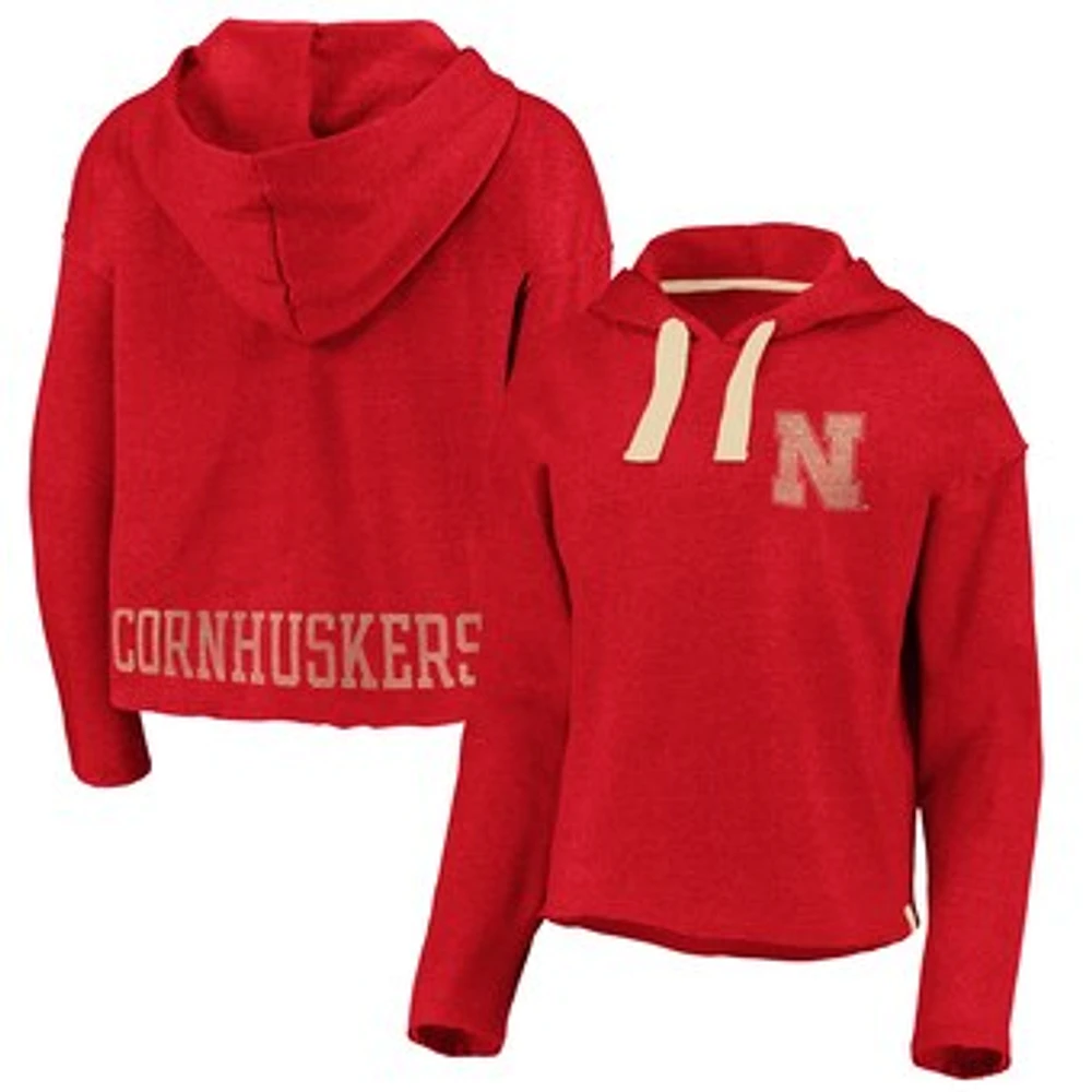 Women's Fanatics Scarlet Nebraska Huskers True Classics Cropped Pullover Hoodie