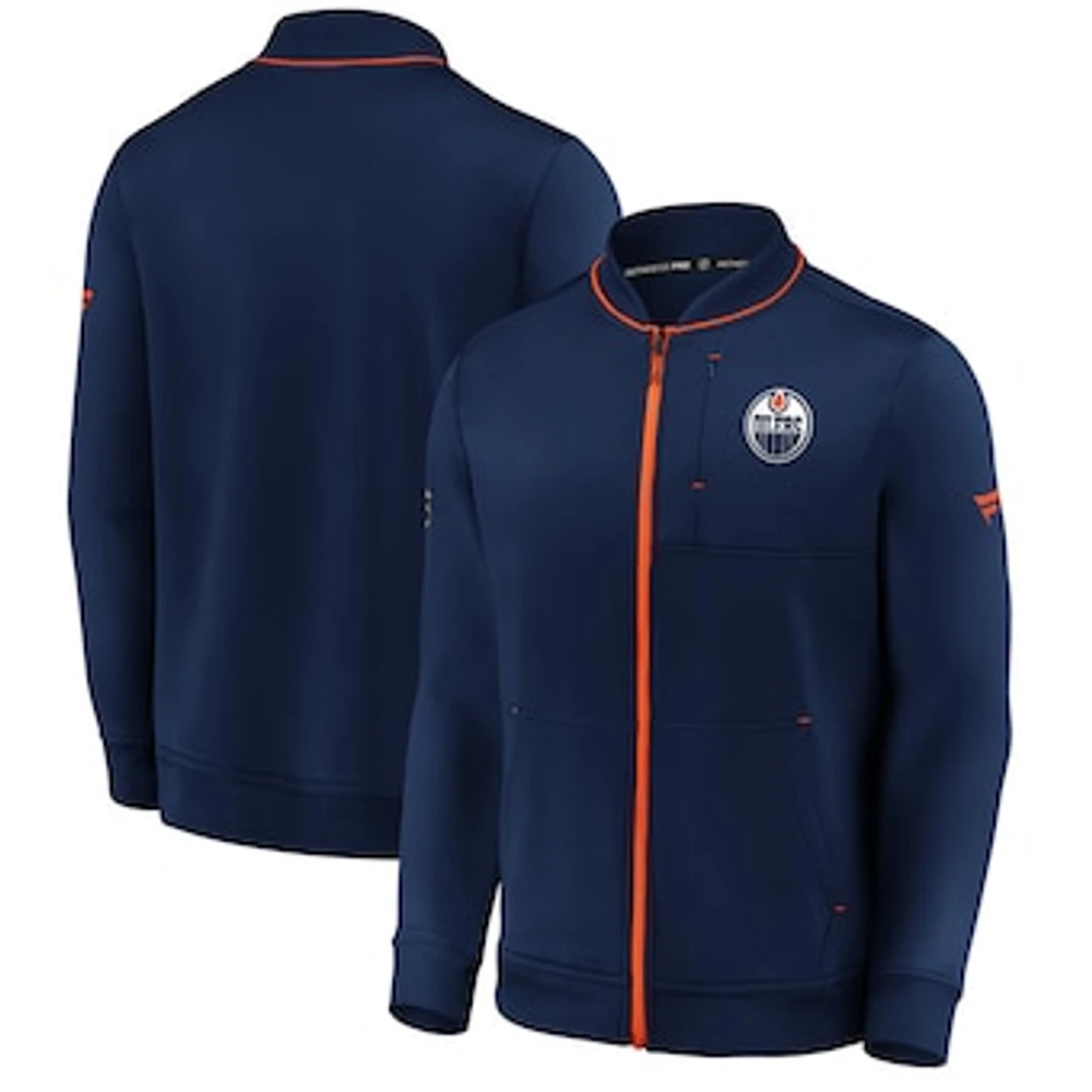 Men's Fanatics Navy Edmonton Oilers Authentic Pro Locker Room Full-Zip Jacket