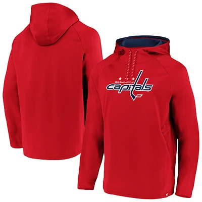 Men's Fanatics Red Washington Capitals Iconic Defender Fleece Pullover Hoodie