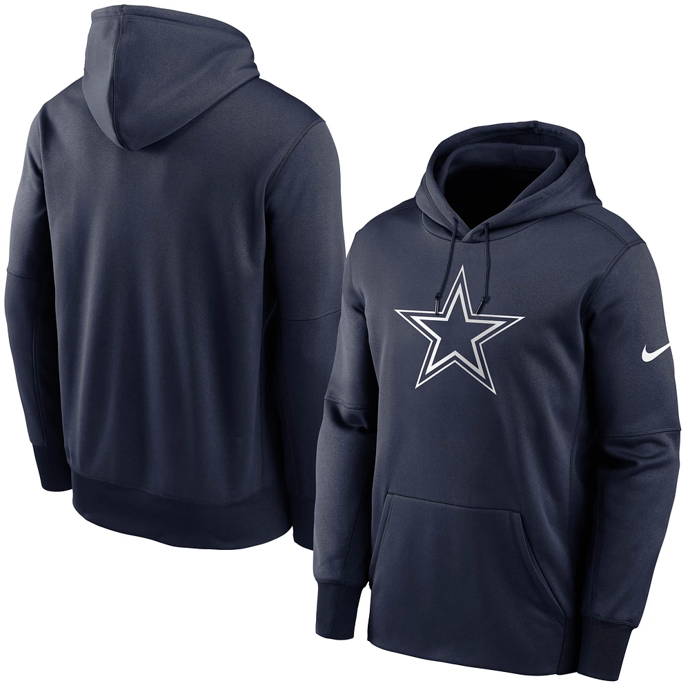 Men's Nike Navy Dallas Cowboys Fan Gear Primary Logo Performance - Pullover Hoodie