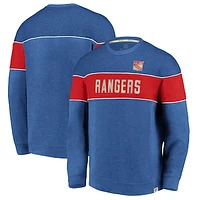 Men's Fanatics Heathered Blue New York Rangers Varsity Reserve Sweatshirt