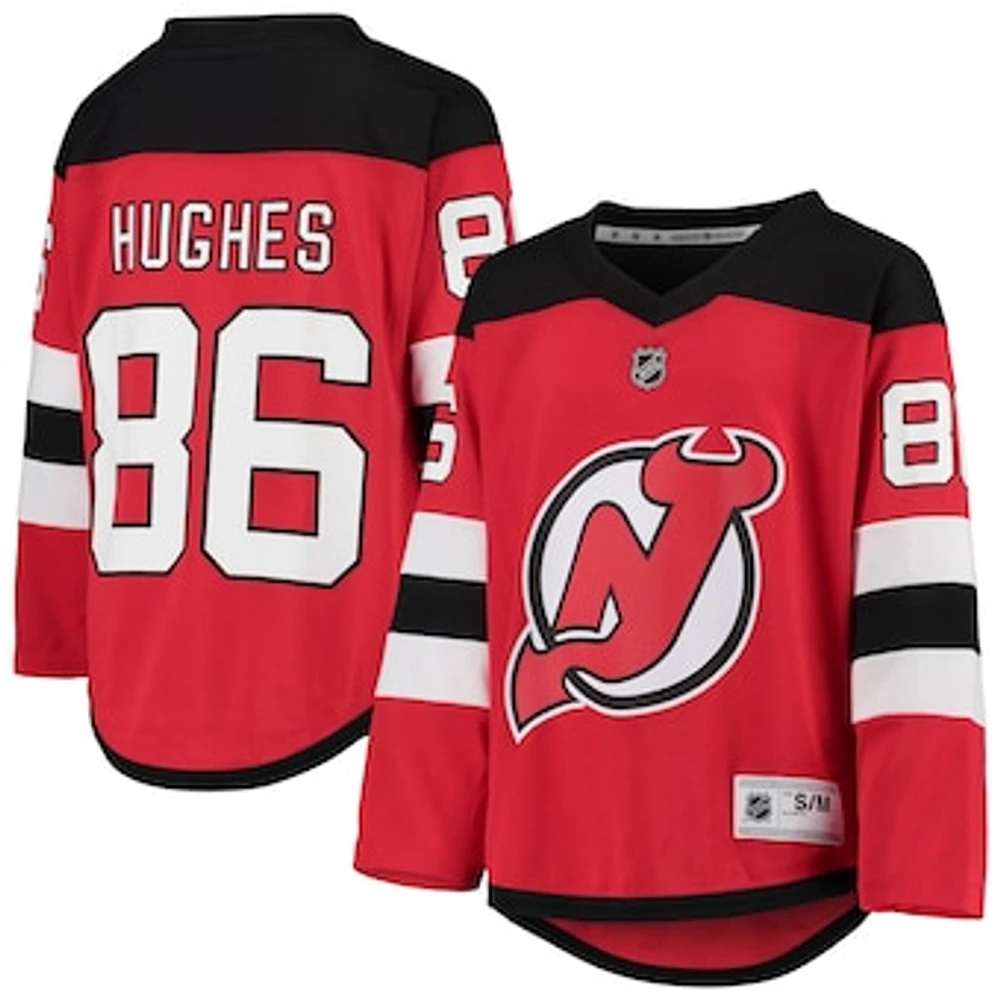 Youth Jack Hughes Red New Jersey Devils Home Player Replica