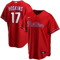 Youth Nike Rhys Hoskins Red Philadelphia Phillies Alternate Replica Player Jersey