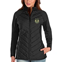 Women's Antigua Black Milwaukee Bucks Altitude Full-Zip Jacket