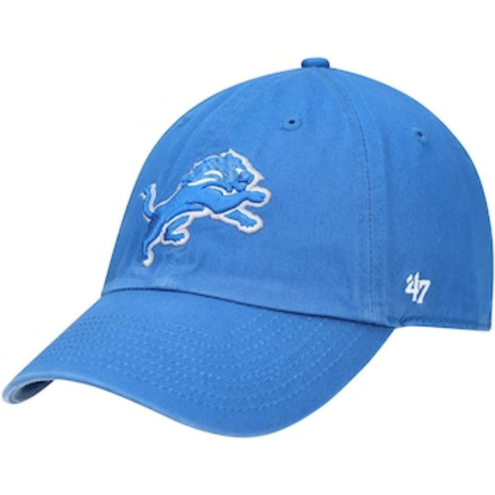 Men's '47 Blue Detroit Lions Primary Clean Up Adjustable Hat