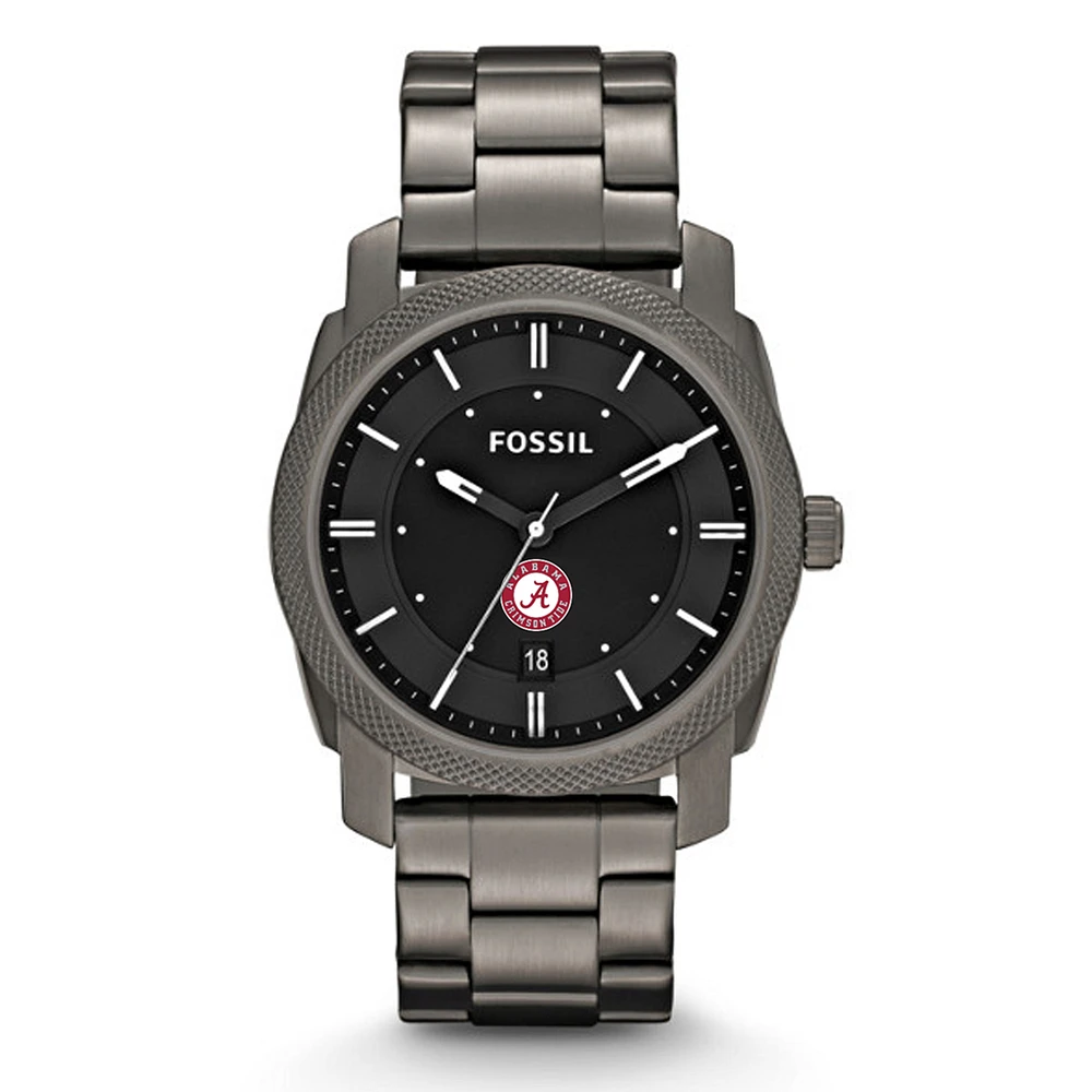 Fossil Alabama Crimson Tide Machine Smoke Stainless Steel Watch
