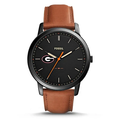 Men's Fossil Georgia Bulldogs The Minimalist Slim Leather Watch