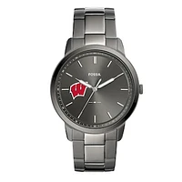 Men's Fossil Wisconsin Badgers The Minimalist Three-Hand Smoke Watch