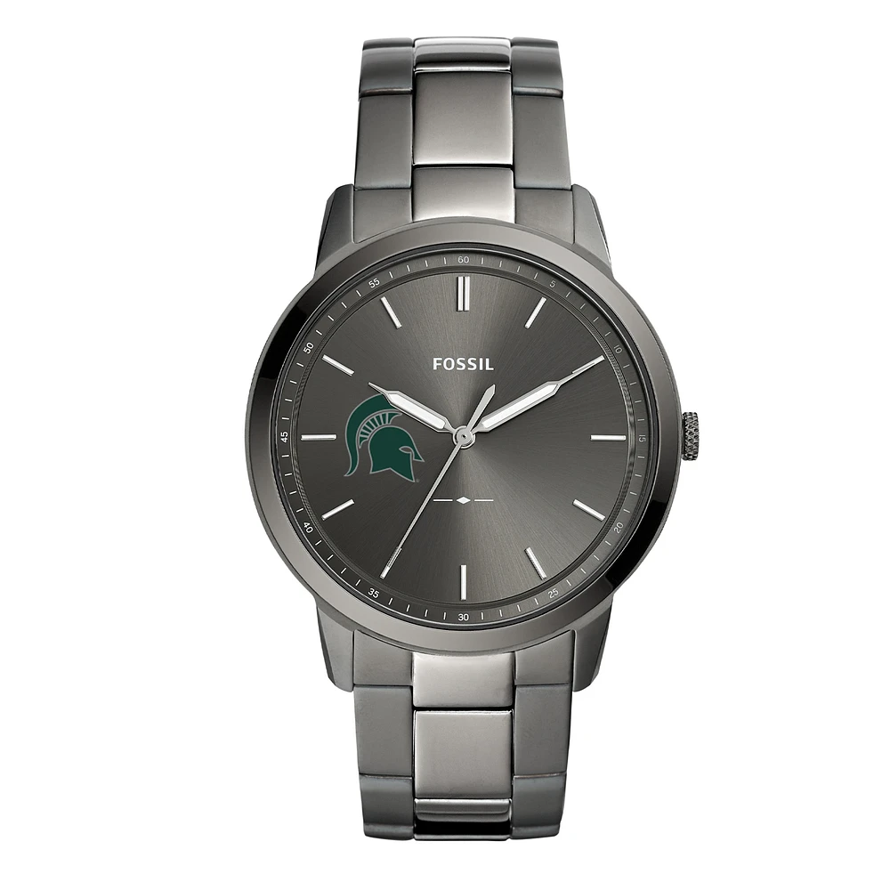 Men's Fossil Michigan State Spartans The Minimalist Three-Hand Smoke Watch