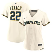 Women's Nike Christian Yelich Cream Milwaukee Brewers Home Replica Player Jersey