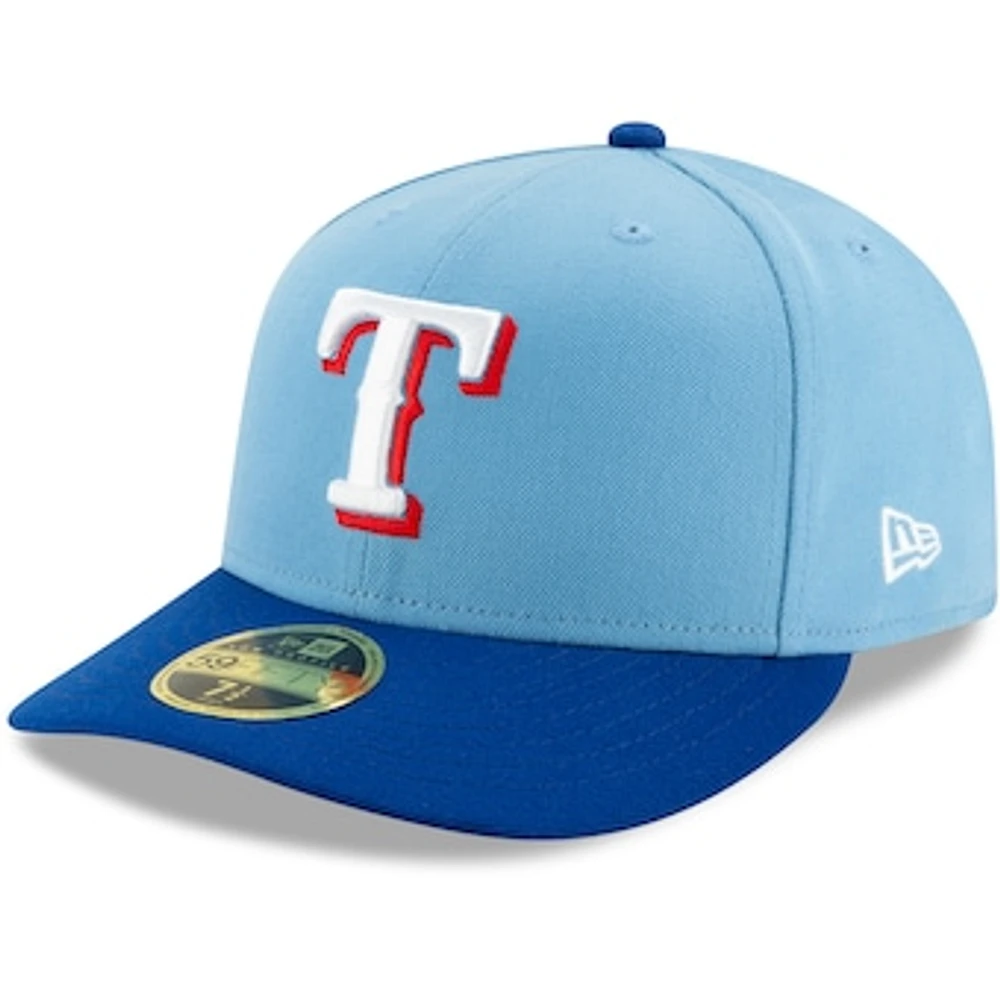 Men's New Era Light Blue/Royal Texas Rangers 2020 Alternate 2 Authentic Collection On Field Low Profile 59FIFTY Fitted Hat