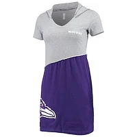 Women's Refried Apparel Gray/Purple Baltimore Ravens Sustainable Hooded Mini Dress