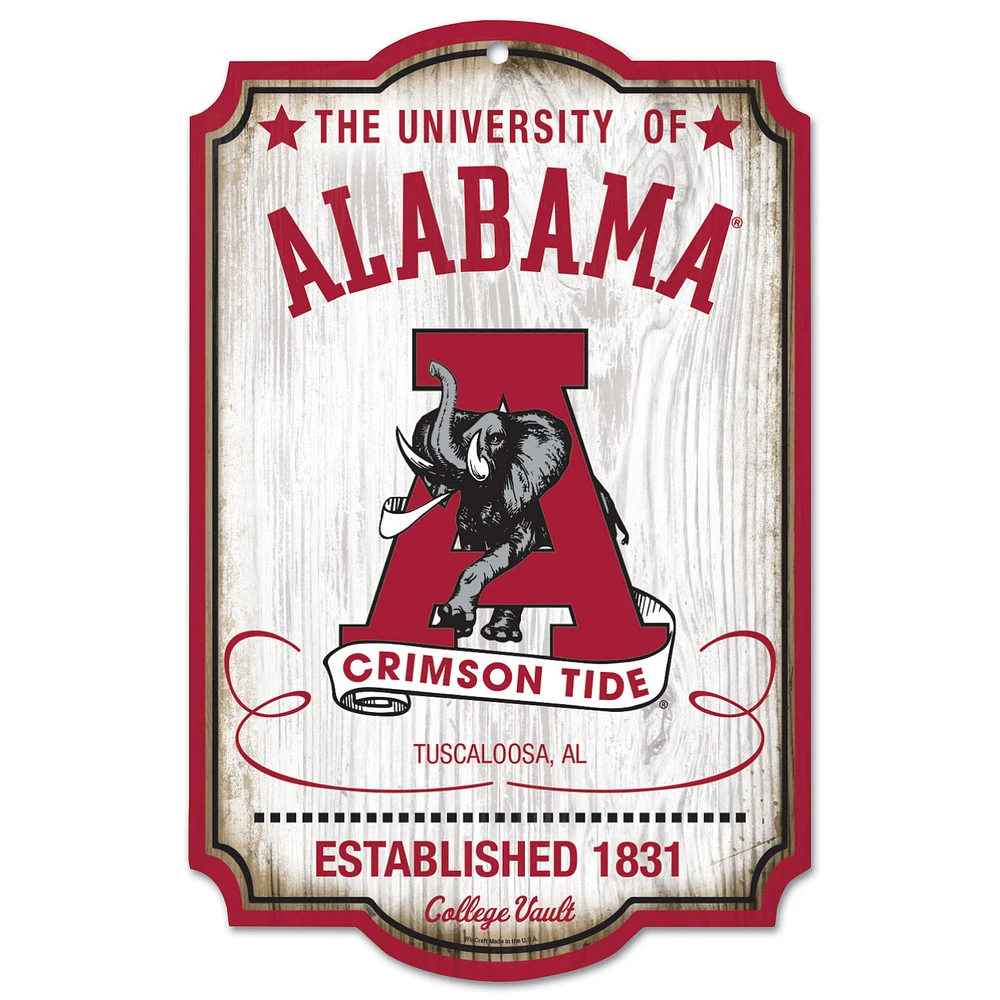 WinCraft Alabama Crimson Tide 11'' x 17'' Team Wood Sign