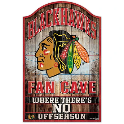 WinCraft Chicago Blackhawks 11'' x 17'' Fan Cave Wood Sign