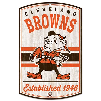 WinCraft Cleveland Browns 11'' x 17'' Retro Wood Sign