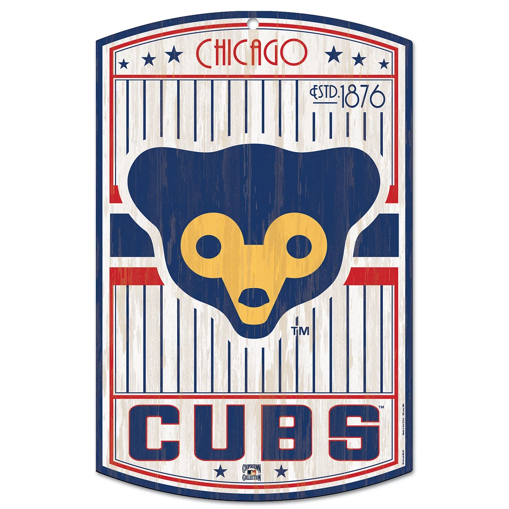 WinCraft Chicago Cubs 11'' x 17'' Cooperstown Wood Sign