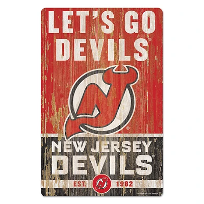 WinCraft New Jersey Devils 11'' x 17'' Slogan Wood Sign
