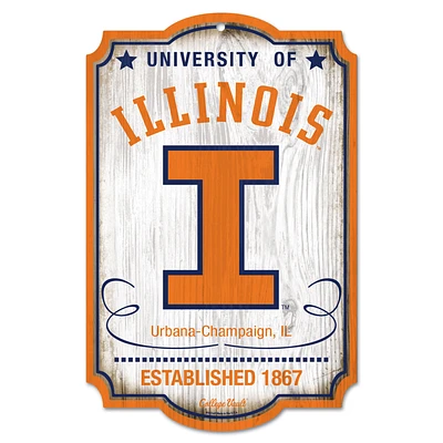 WinCraft Illinois Fighting Illini 11'' x 17'' Team Wood Sign