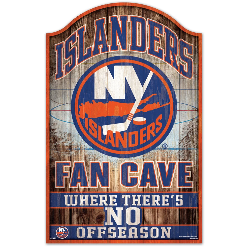 WinCraft New York Islanders 11'' x 17'' Fan Cave Wood Sign
