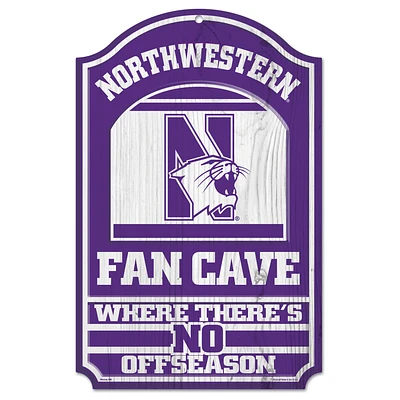WinCraft Northwestern Wildcats 11'' x 17'' Fan Cave Wood Sign