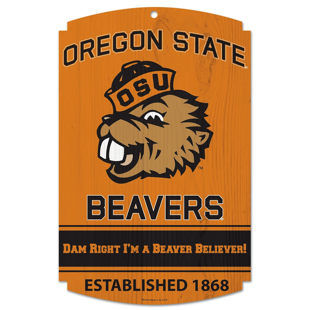 WinCraft Oregon State Beavers 11'' x 17'' Team Wood Sign