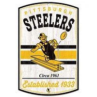 WinCraft Pittsburgh Steelers 11'' x 17'' Retro Wood Sign
