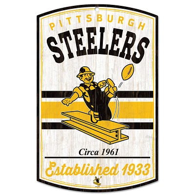 WinCraft Pittsburgh Steelers 11'' x 17'' Retro Wood Sign