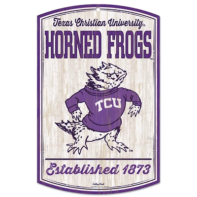 WinCraft TCU Horned Frogs 11'' x 17'' Team Wood Sign