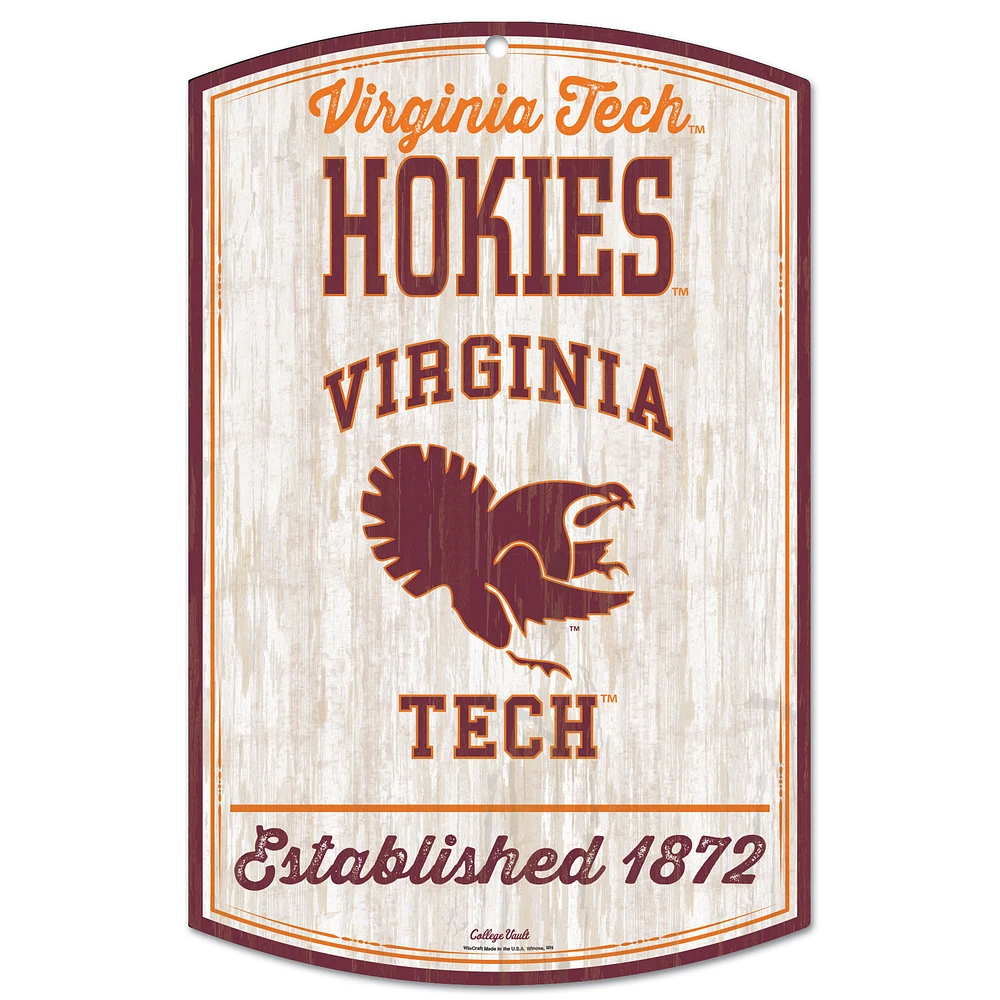 WinCraft Virginia Tech Hokies 11'' x 17'' Team Wood Sign