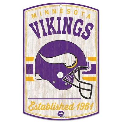 WinCraft Minnesota Vikings 11'' x 17'' Retro Wood Sign