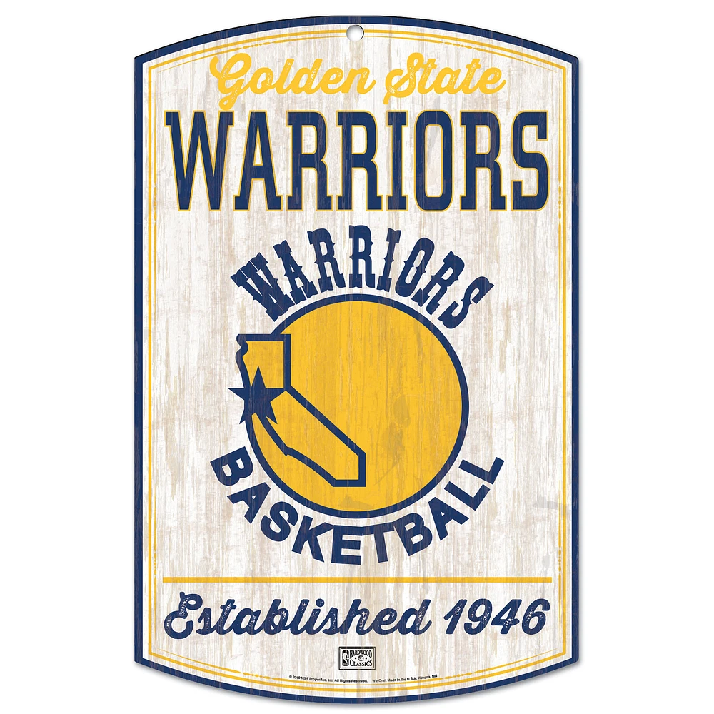 WinCraft Golden State Warriors 11'' x 17'' Hardwood Classic Wood Sign