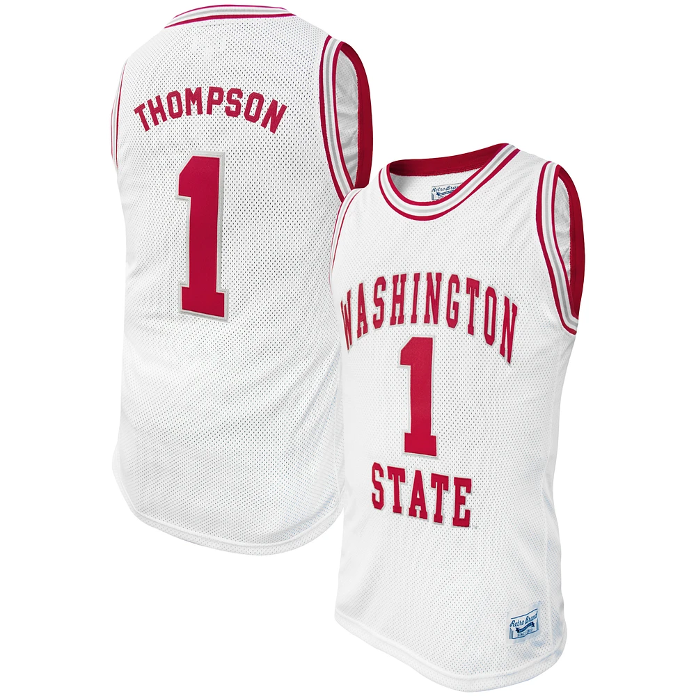 Men's Original Retro Brand Klay Thompson White Washington State Cougars Alumni Basketball Jersey