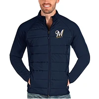Men's Antigua Navy Milwaukee Brewers Altitude Full-Zip Jacket