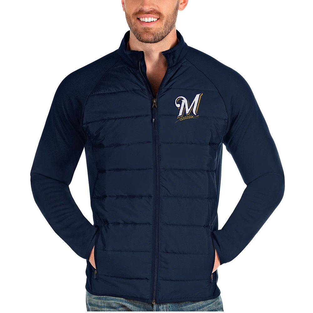 Men's Antigua Navy Milwaukee Brewers Altitude Full-Zip Jacket