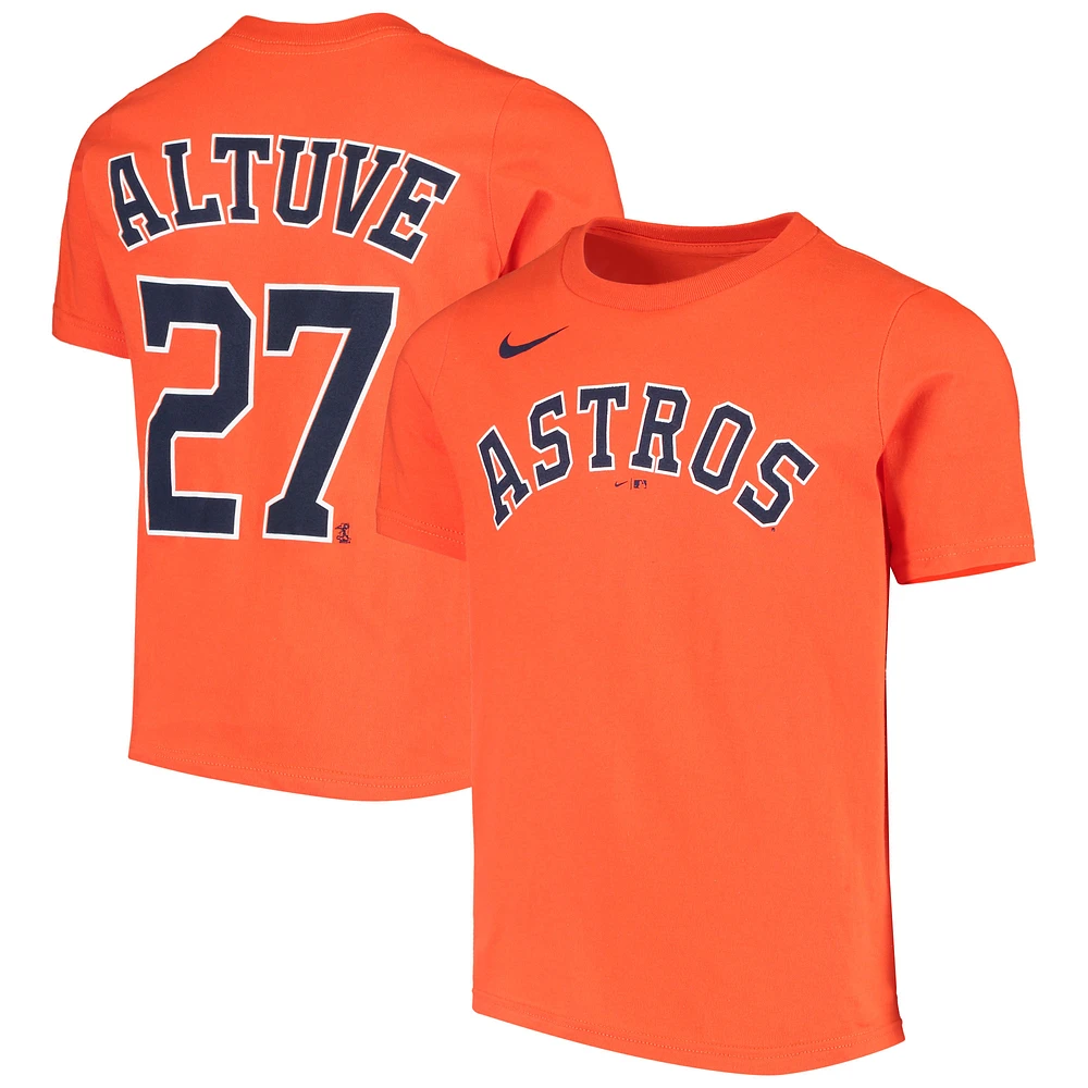 Youth Nike Jose Altuve Orange Houston Astros Player Name & Number T-Shirt