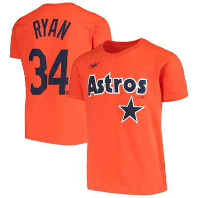 Youth Nike Nolan Ryan Orange Houston Astros Cooperstown Collection Player Name & Number T-Shirt